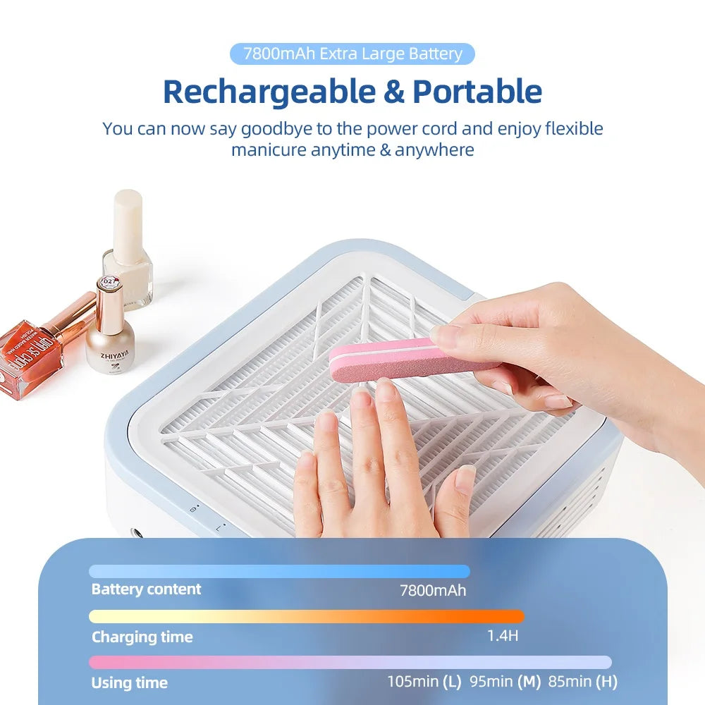 Wireless 120W Super Suction Nail Dust Collector