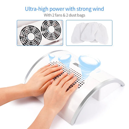 2-in-1 Nail Dust Collector & Nail Drying Lamp – 80W
