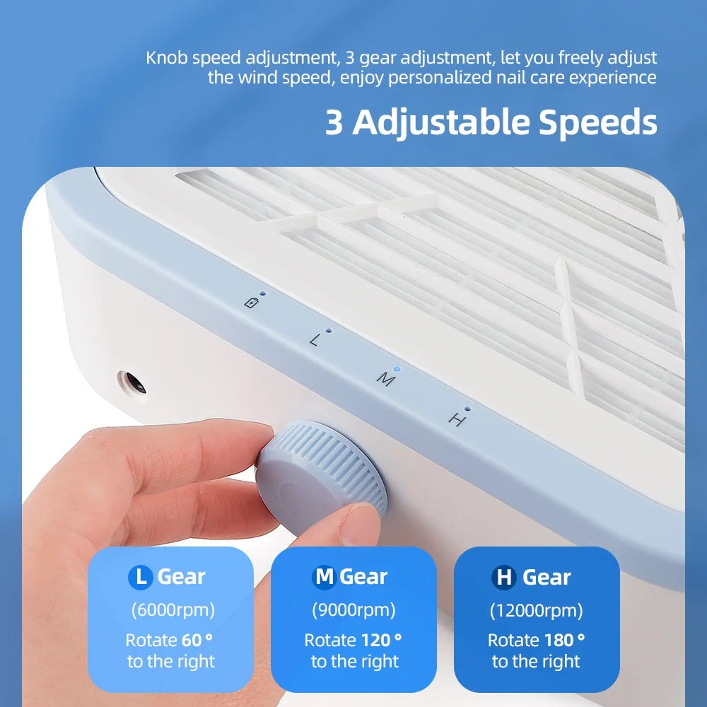 Wireless 120W Super Suction Nail Dust Collector