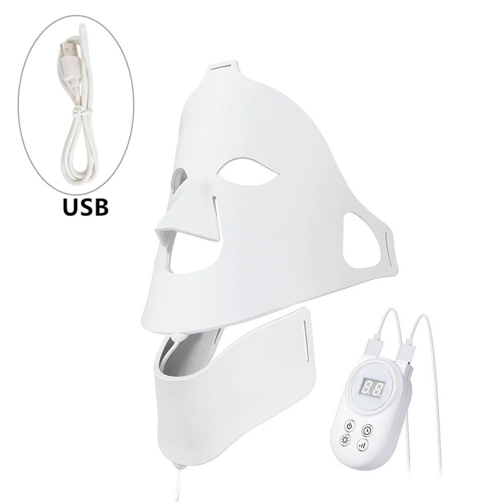 Face & Neck Silicone LED Light Therapy Mask – 7 Colors