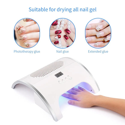 2-in-1 Nail Dust Collector & Nail Drying Lamp – 80W