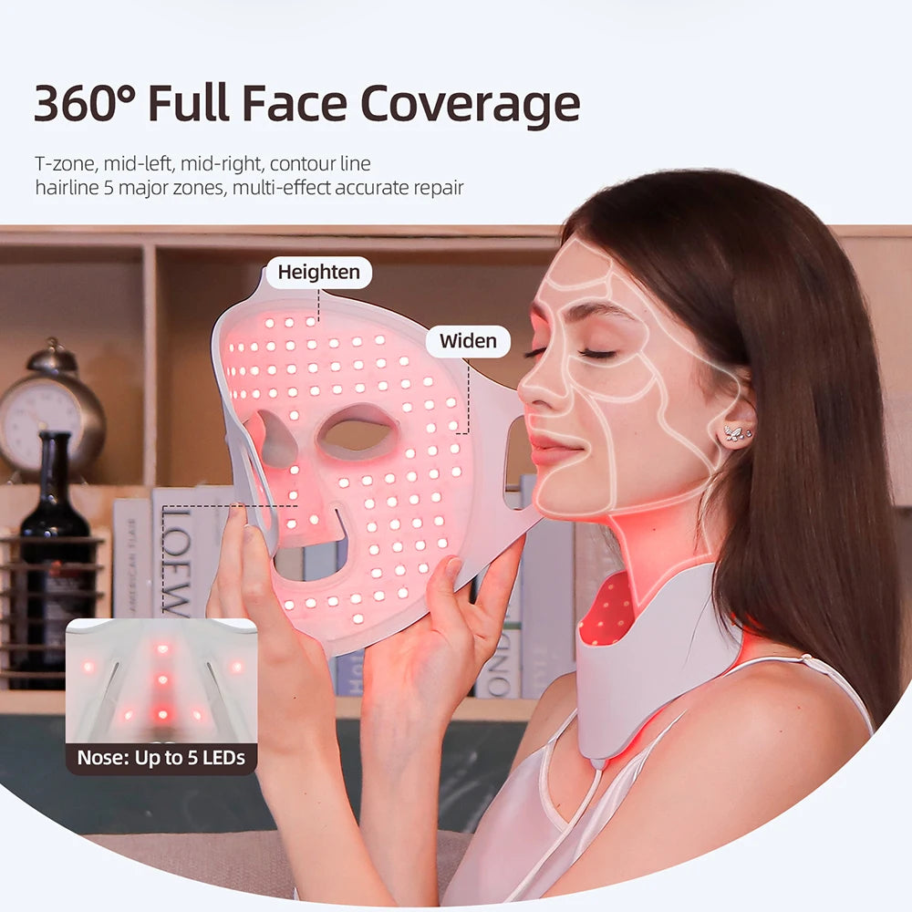 Face & Neck Silicone LED Light Therapy Mask – 7 Colors