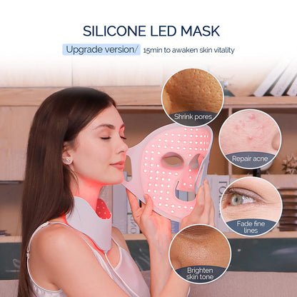 Face & Neck Silicone LED Light Therapy Mask – 7 Colors