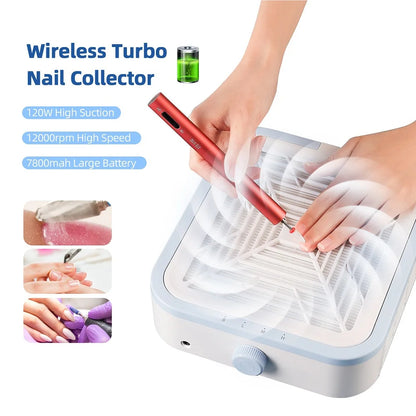 Wireless 120W Super Suction Nail Dust Collector